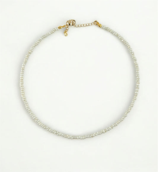 White Lustre Bead Necklace